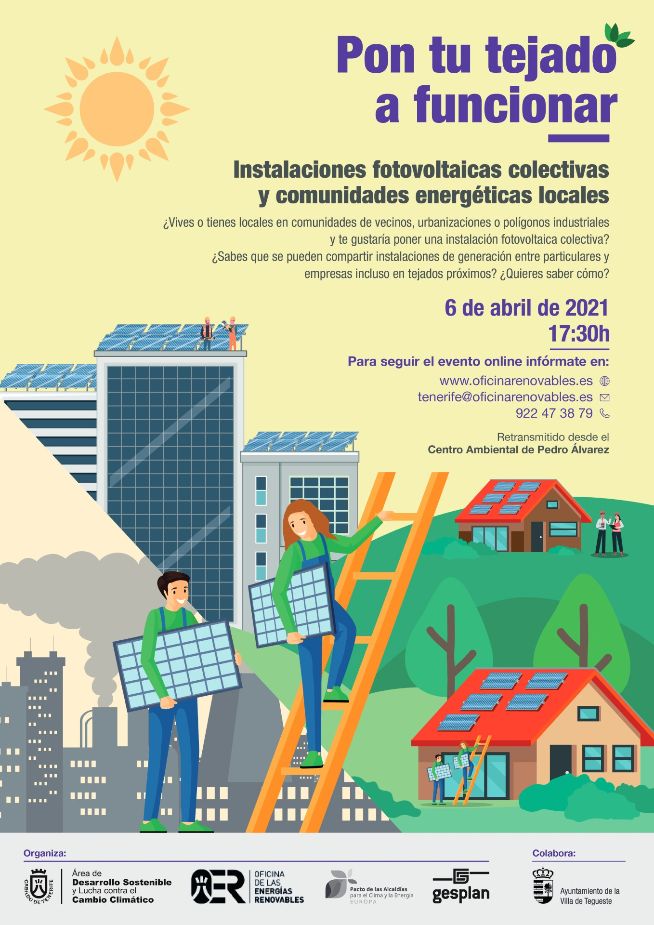 El Cabildo organiza una videoconferencia sobre instalaciones fotovoltaicas colectivas
